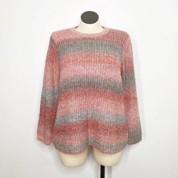 NWT J. Jill Gradient Sweater Pink Wool Chunky Knit Preppy Casual Work Size XLP - Picture 1 of 7